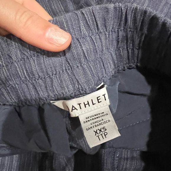 Blue Linen Drawstring Pants - Picture 3 of 3